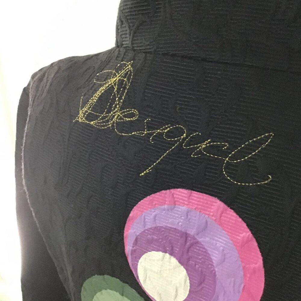 DESIGUAL Long Sleeve Brocade Patterned Collar Button-Down Coat - Picture 7 of 13